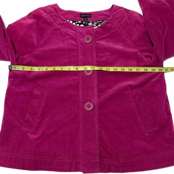 MADISON Button Down Maroon Jacket Size Medium - Picture 10 of 12